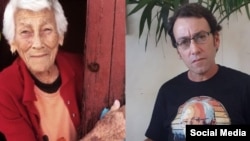 El escritor cubano José Gabriel Barrenechea y su madre, Zoila Chávez. (Fotos: CubaNet/Facebook Barrenechea)