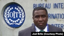 El sindicalista independiente cubano cuando visitó la sede de la OIT en Ginebra en 2016