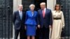 Donald Trump y Melania Trump recibidos por Theresa May y su esposo Philip en Downing Street.