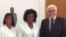 De izquierda a derecha, Martin Lessenthin, Yaquelin Boni, Berta Soler y el ministro alemán Frank-Walter Steinmeier. 