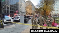 Zona acordonada por la Guardia Nacional en Whasington D.C tras el ataque.