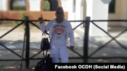 Taimir García Meriño tras salir de prision, en Las Tunas, Cuba. 