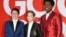 Actores Brady Noon, Jacob Tremblay y Keith L. Tremblay durante la premiere de "Good Boys"