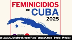 Un cartel de los observatorios independientes contra la violencia de género en Cuba anuncia el feminicidio número 11 del 2025.