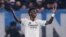 El delantero brasileño #07 del Real Madrid, Vinicius Junior, reacciona durante el partido de fútbol de la UEFA Champions League entre Atalanta y Real Madrid en el Estadio Gewiss de Bérgamo, el 10 de diciembre de 2024.