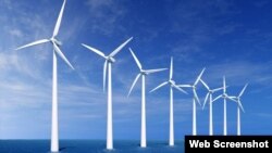 Parque de molinos para producción de energía eólica