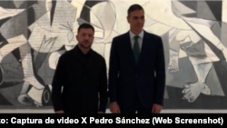 Pedro Sánchez y el presidente ucraniano, Volodymyr Zelensky