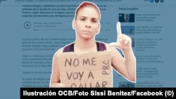 La presa política Lizandra Góngora. (Ilustración OCB/Foto Sissi Benitez/Facebook)