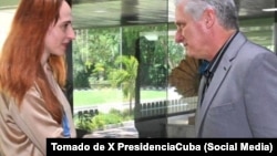 Alena Douhan, Relatora Especial sobre las repercusiones negativas de las medidas coercitivas unilaterales, fue recibida por Díaz Canel en mayo de 2023. 
